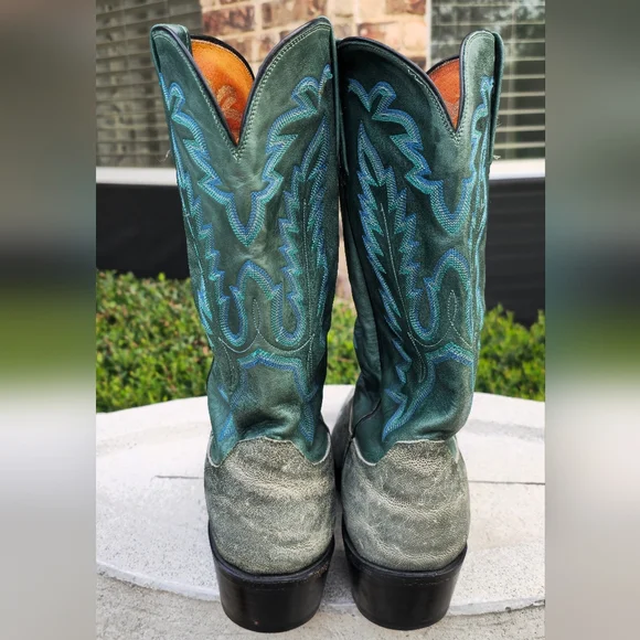 Lucchese Green Elephant Cowboy Boots 13D - Picture 12 of 15